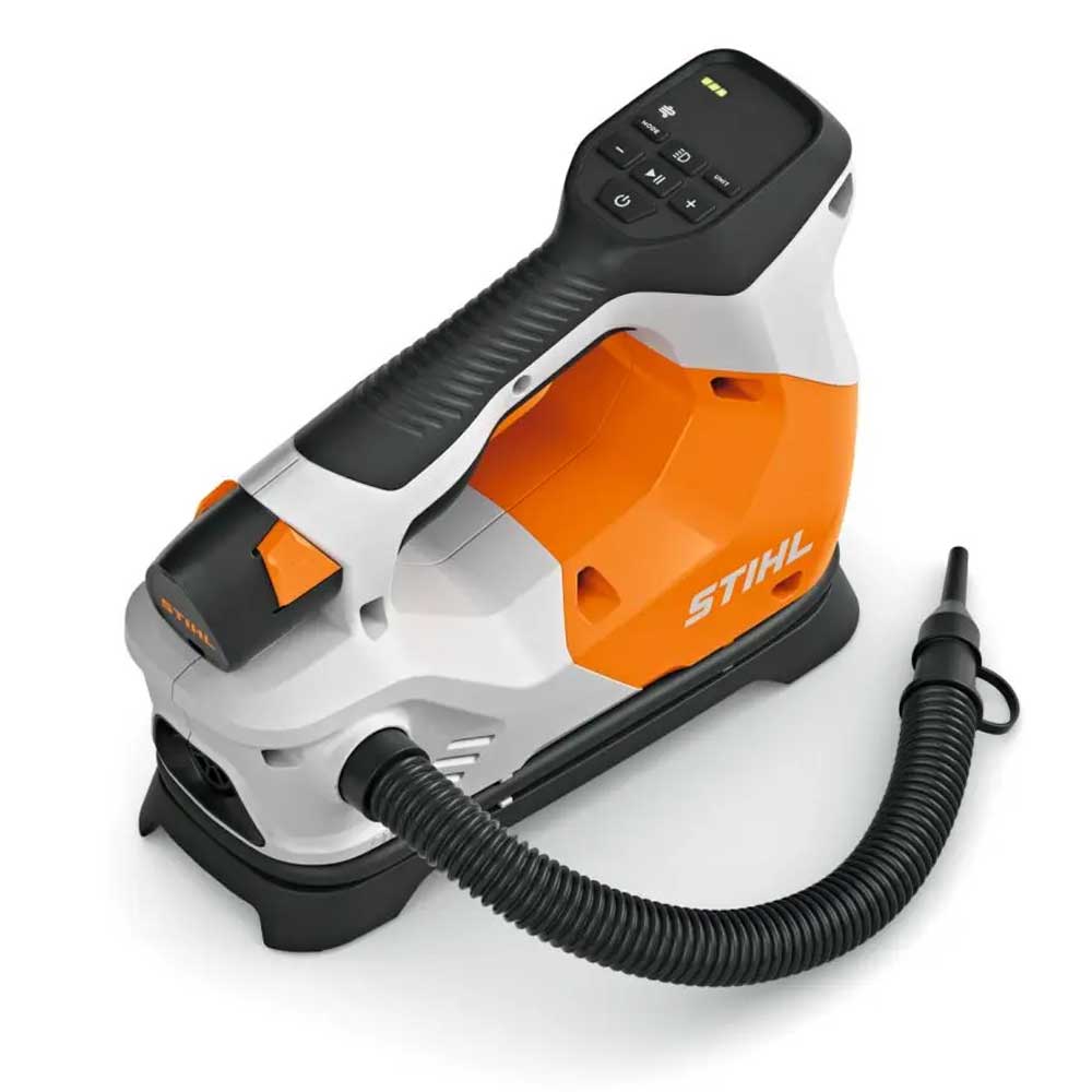 Compact and powerful, the STIHL KOA 20 battery compressor makes inflating tyres, sports gear, and inflatables simple. Includes battery and charger. Available at Cannings — your STIHL Elite Dealer. 7