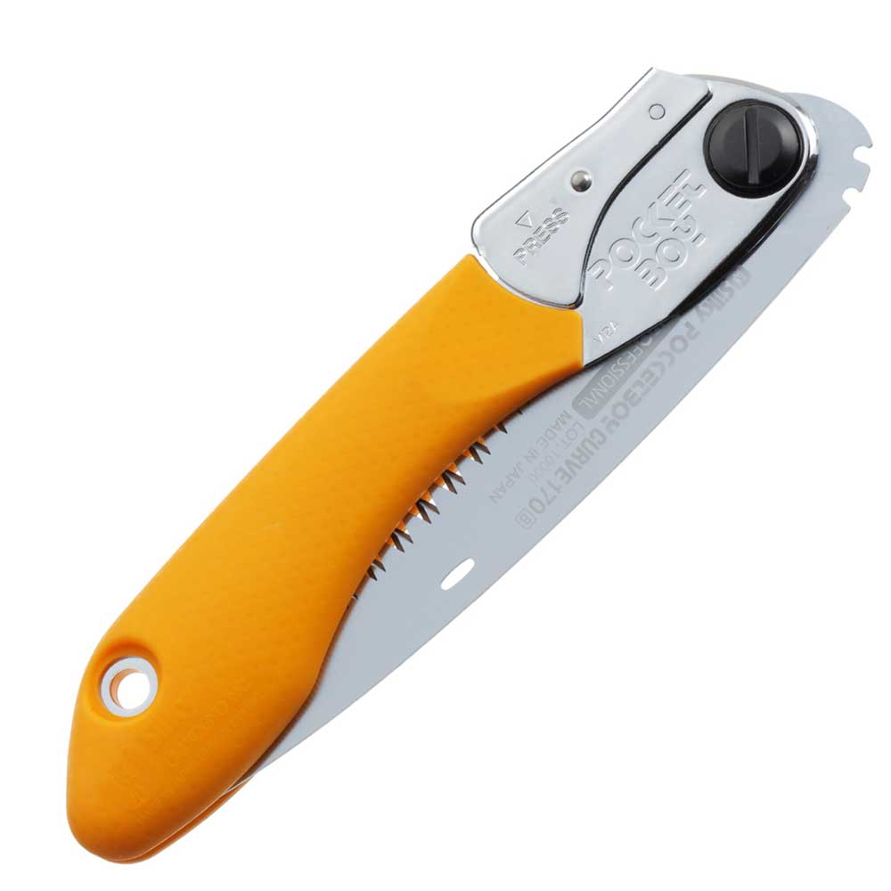 With a longer curved blade, the Silky PocketBoy Curve 170mm folding saw powers through larger branches with ease. Medium-tooth, razor-sharp, and compact enough for any pack or toolbox. Buy online at Cannings. folded